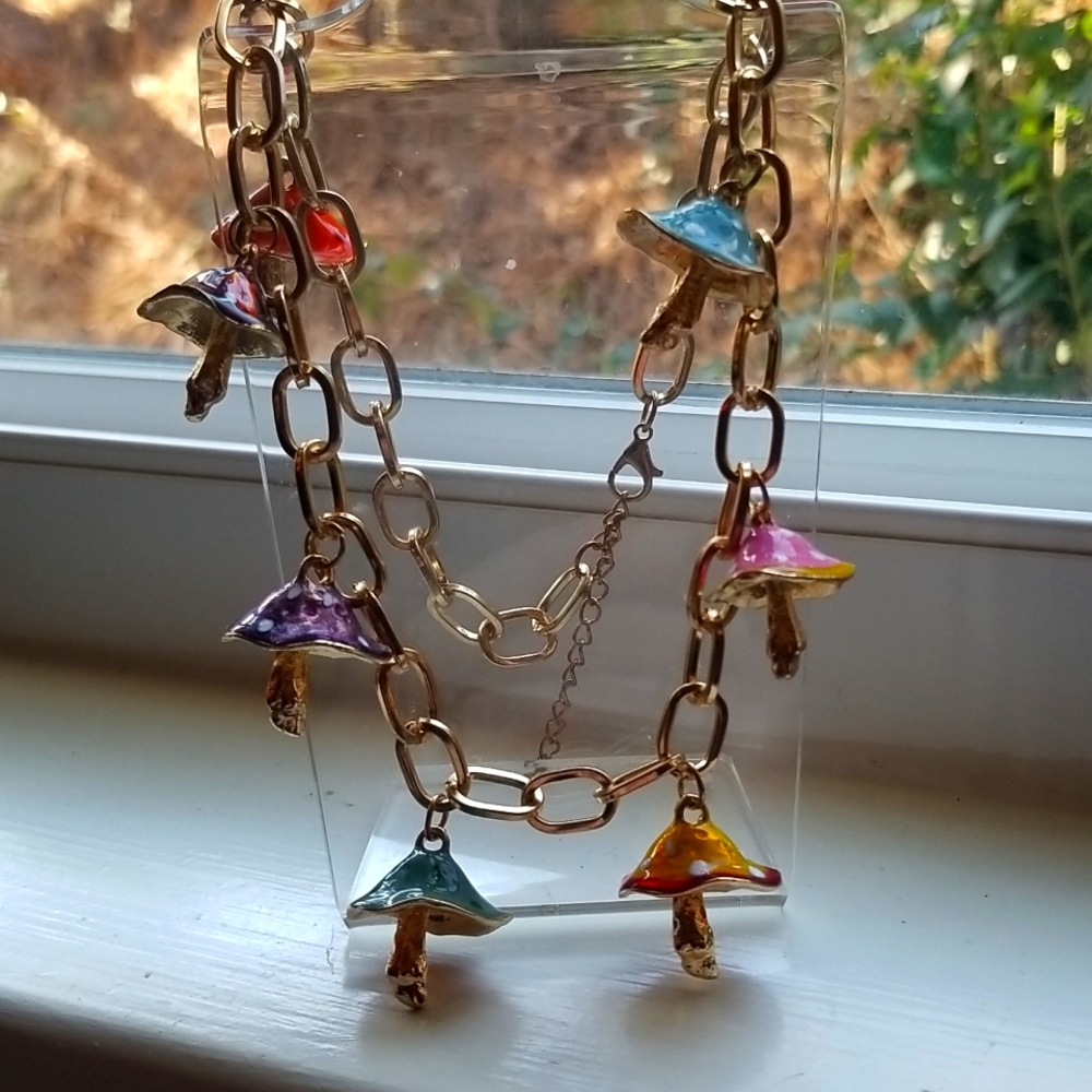 Colorful Mushroom Necklace